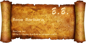 Bese Barbara névjegykártya