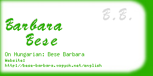 barbara bese business card